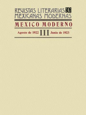cover image of México moderno III, agosto de 1922–junio de 1923